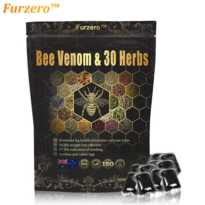 Furzero™ Bee Venom & Botanical Infused Detoxifying Foot Soak Beads with 30 Medicinal Plants | 👨‍⚕️✅For General Obesity,Skin treatment, Varicose Veins, and Joint Pain.