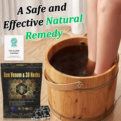 Furzero™ Bee Venom & Botanical Infused Detoxifying Foot Soak Beads with 30 Medicinal Plants | 👨‍⚕️✅For General Obesity,Skin treatment, Varicose Veins, and Joint Pain.